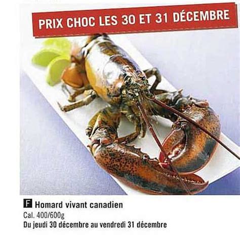 Promo Homard Vivant Canadien di Géant Casino