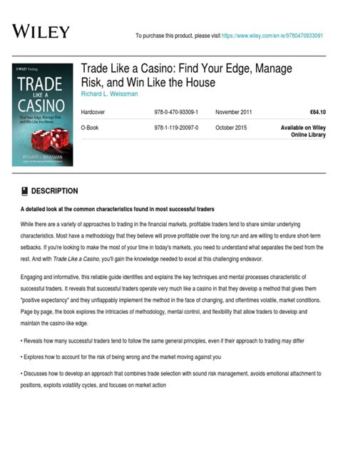 Trade Like a Casino: Find Your Edge, Manage Risk, and Win Like the House