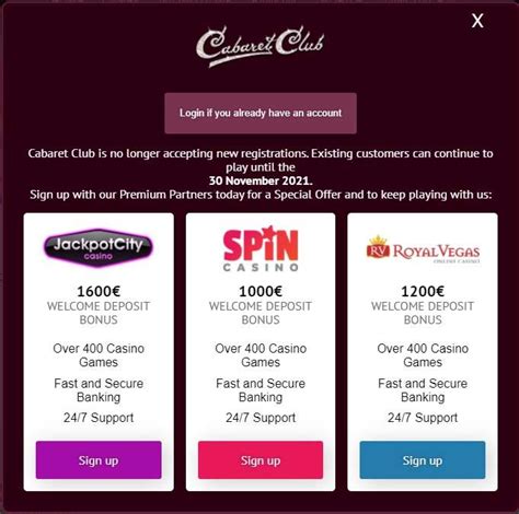 Cabaret Club Casino Bonus: Free Spins No Deposit