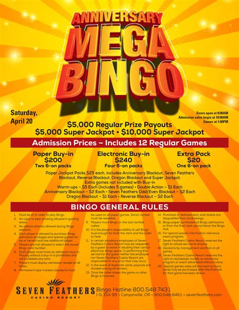 Mid-Summer Marathon Bingo at Seven Feathers Casino Resort