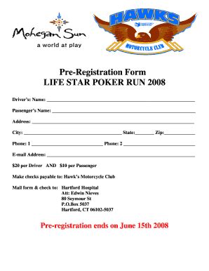 Poker Run Registration Form: Fill Out & Sign Online