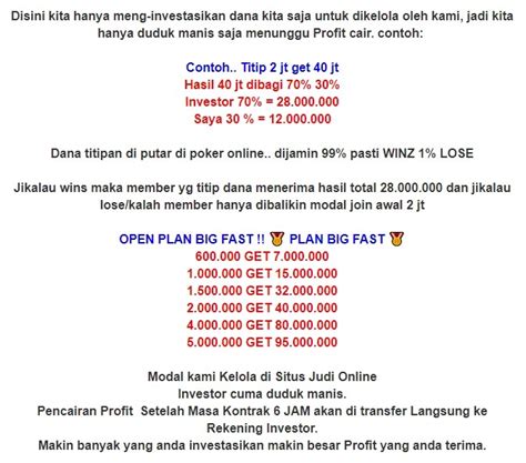 Judi Online: Investasi Dana Poker dengan Profit yang Menggiurkan