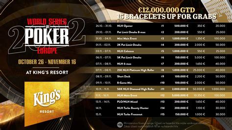 2024 55TH ANNUAL WORLD SERIES OF POKER SCHEDULE