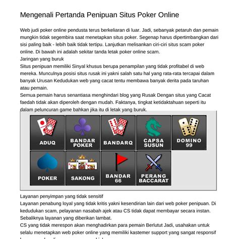 Mengetahui Daftar Situs Poker Online Penipu Terbaru