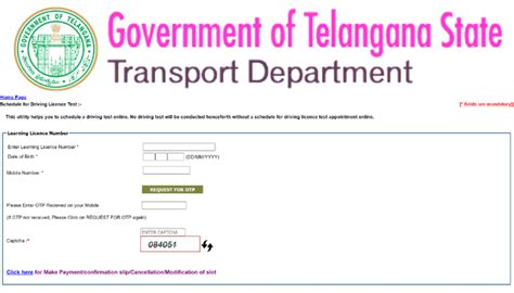 Mengatur Buku Slot Scheduling untuk Lisensi Memandu di Telangana