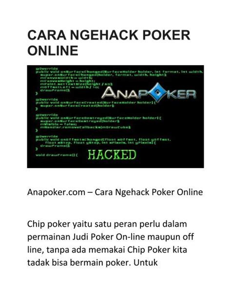 Cara Menghack Chip Poker Online: Panduan dan Tips Terbaik