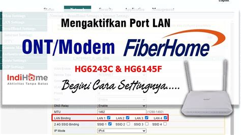 Cara Mengaktifkan Port LAN Modem Indihome Huawei HG8245H5