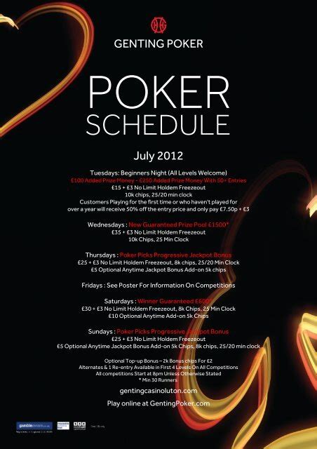 Tournament Schedule of the Year in Poker