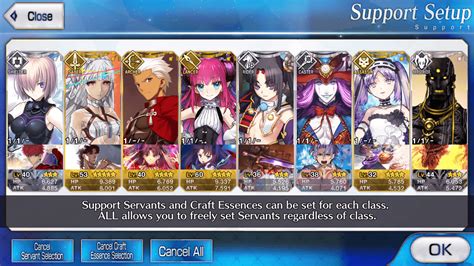 Penggunaan Support Servant di Fate/Grand Order