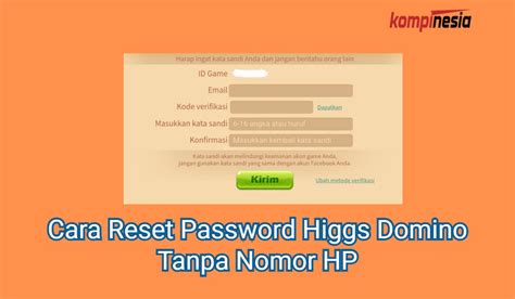 Cara Ganti Password/Kata Sandi Higgs Domino di Google PlayStore