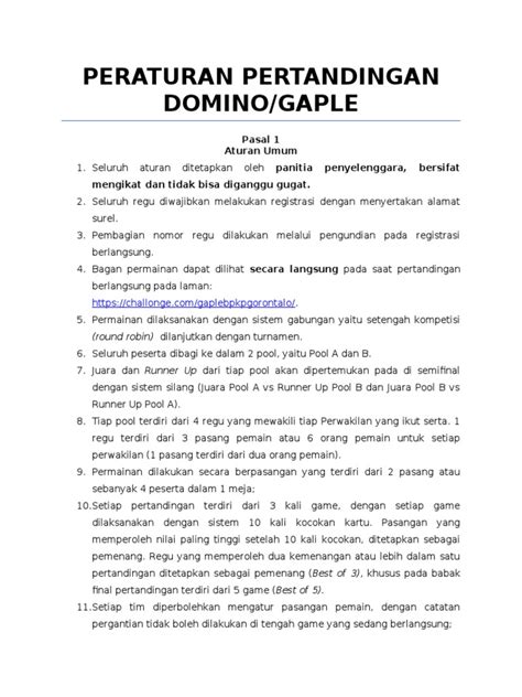 PERATURAN DAN TATA TERTIB PORDI