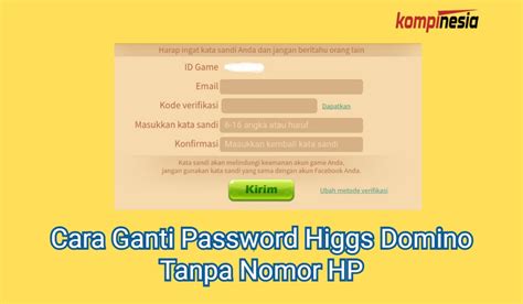 Cara Reset Password Higgs Domino Island dengan Mudah