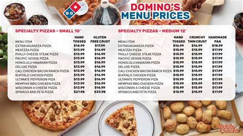 Domino’s Menu: Prizes and Delights