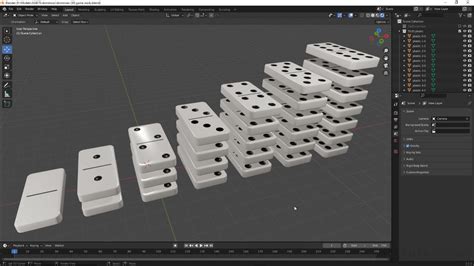 Buat Set Domino dalam Blender