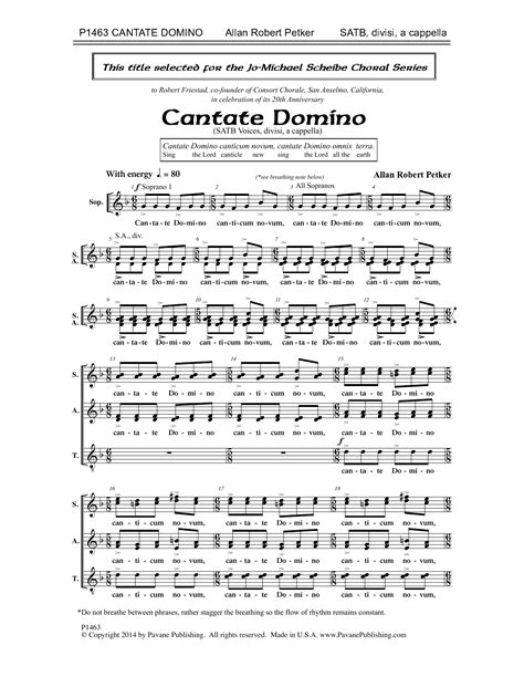 Cantate Domino: Motetto Keempat Suara