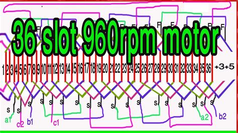 Motor 3 Phase, 4 Pole, 36 Slot. (M343602