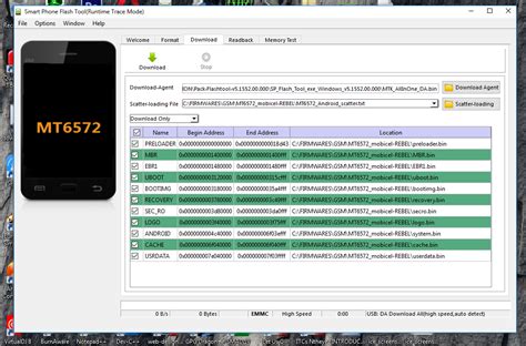 Menggunakan SP Flash Tool untuk Flashing/Dumping MT6582 dengan EMMC