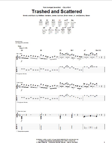 Tab Guitar: Avenged Sevenfold – Trashed and Scattered