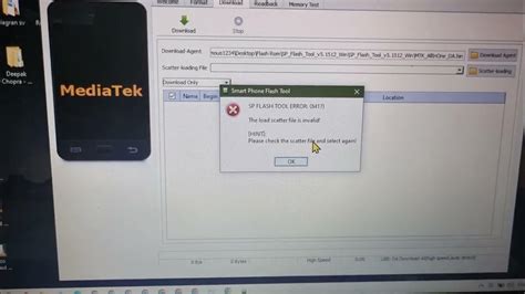 Pengalaman Mengatasi Error 8417 di SP Flash Tool