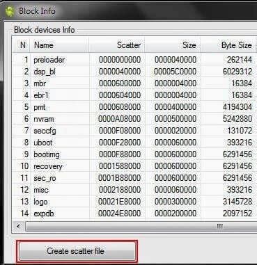 Download or Create Scatter File for Mediatek SP Flash Tool