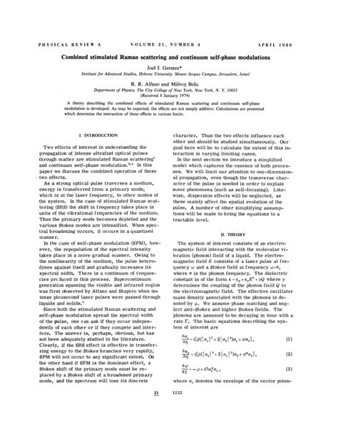 Pengembangan Teori tentang Efek Gabungan Stimulated Raman Scattering dan Continuum Self-Phase Modulation