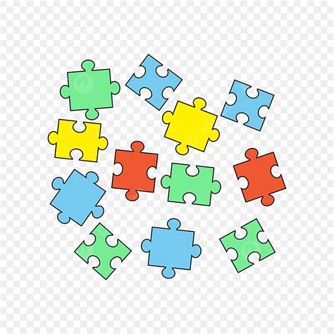 Puzzle Piece Transparent Background: A Collection of 48 Pieces