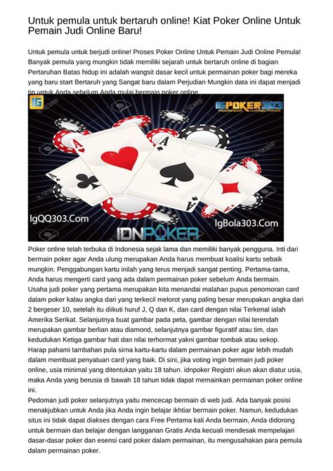 Kiat Rumus Rahasia Main IDN Poker Online