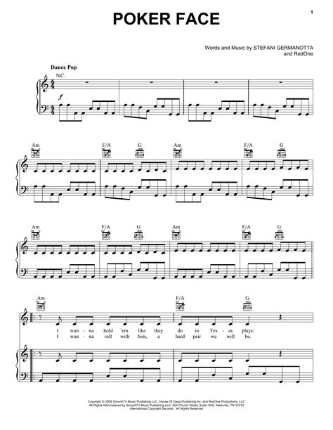 Mengungkap Sifat Poker Face dengan Sheet Music