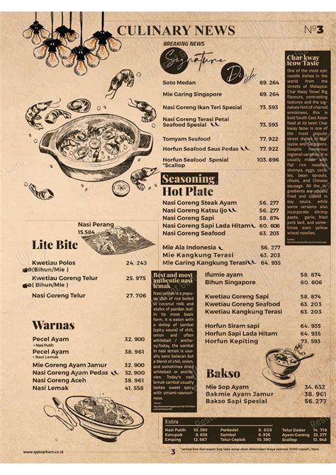 Menu QQ Kopitiam, Sudirman – Lengkap: Menu Terbaru, Jam Buka