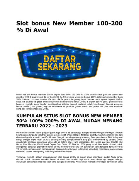 Bonus New Member Qq: Menjadi Pemenang Besar dengan Datukqq